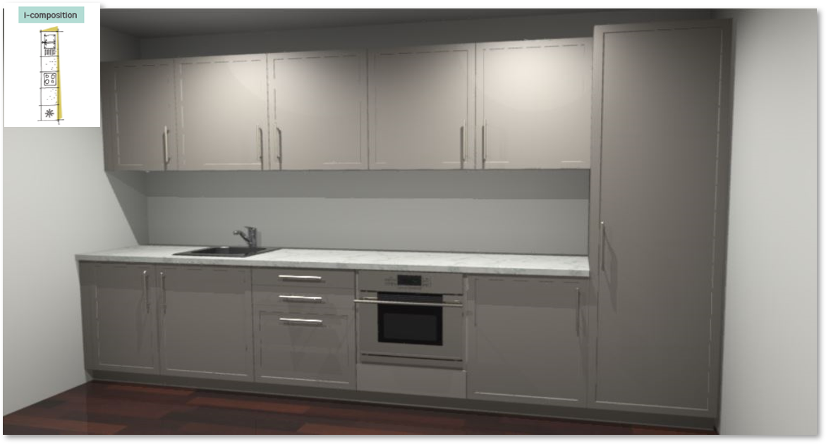 Newport Taupe Inspirational kitchen layout examples - Example 1