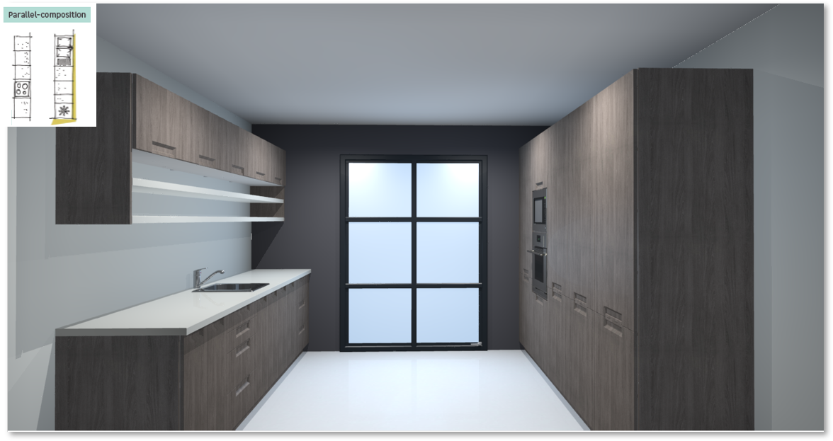 Evora Oak Inspirational kitchen layout examples - Example 5
