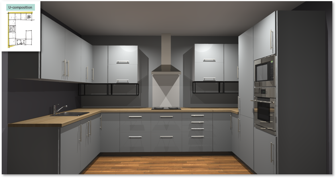 Sofia Grey Inspirational kitchen layout examples - Example 4