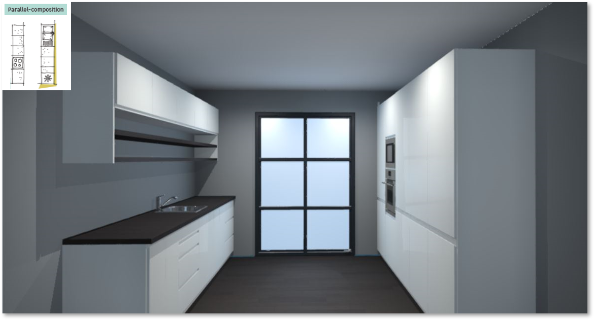 Tokyo White Inspirational kitchen layout examples - Example 5